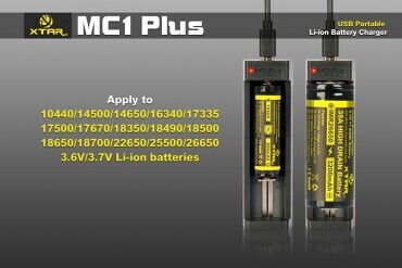 XTAR USB Batterieladegerät Li-Ion Batterietyp Größe 18650/16340/26650/14500