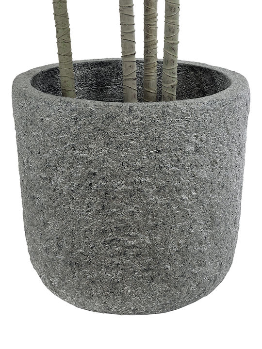 GloboStar Artificial Garden Erice Planter Polyester Gray with Stand 25x25x23cm.