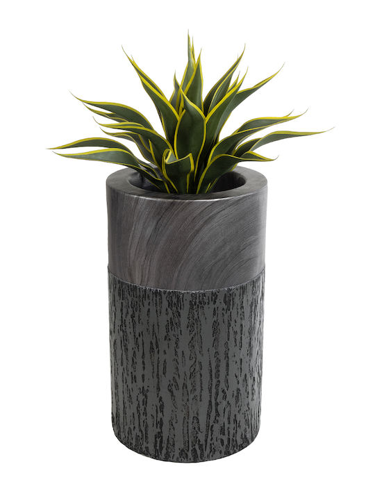 GloboStar Artificial Garden Pisa Planter Polyester Gray with Stand 36x36x60cm.