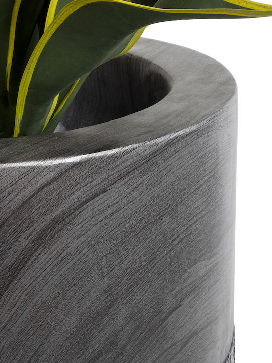 GloboStar Artificial Garden Pisa Planter Polyester Gray with Stand 36x36x60cm.