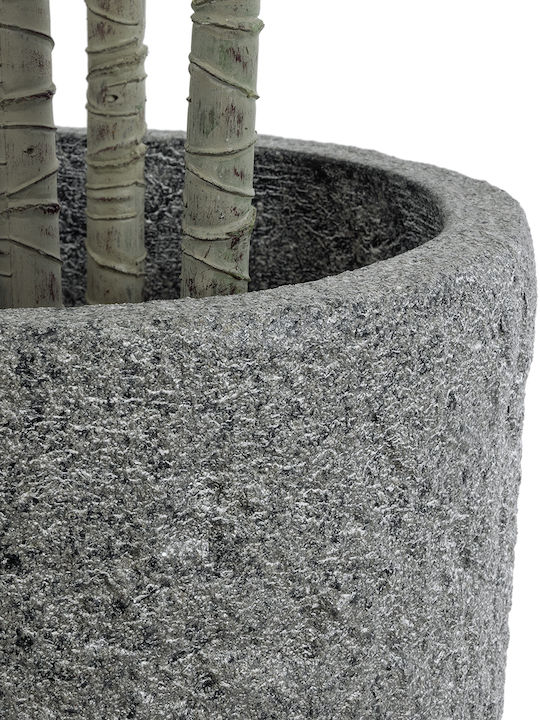 GloboStar Artificial Garden Erice Planter Polyester Gray with Stand 25x25x23cm.