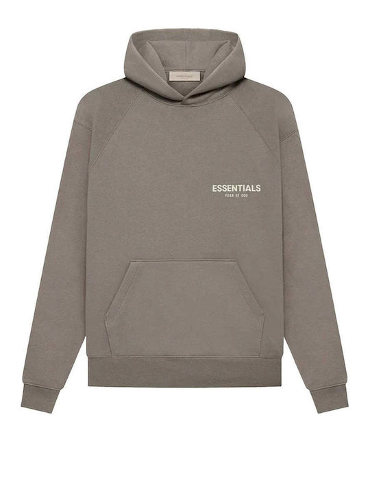 Essentials Fear God Men's Sweatshirt with Hood and Pockets brown