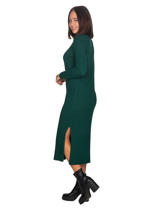 Midi Рокля Плетено Colour cypress green