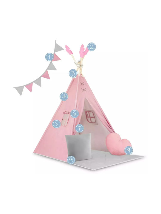 Nukido Kids Indian Teepee Play Tent Teepee for 3+ years Pink