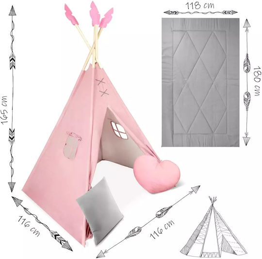 Nukido Kids Indian Teepee Play Tent Teepee for 3+ years Pink