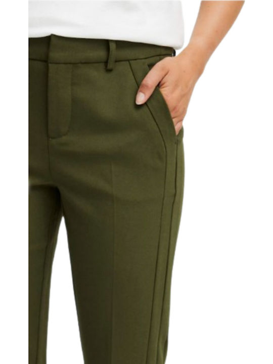 Women's Fabric Capri Trousers Green