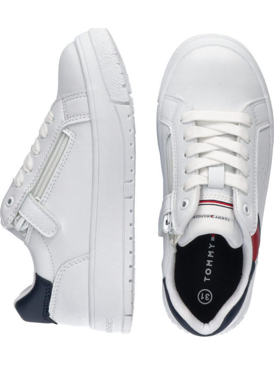 CUT LACE-UP Kids Sneakers White