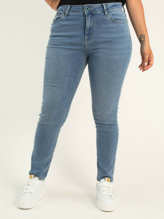 High Waist Women's Jean Trousers Push Up in Slim Fit