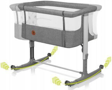 Lionelo Люлка Aurora с Матрак, Странично Отваряне и Колела Gray Graphite