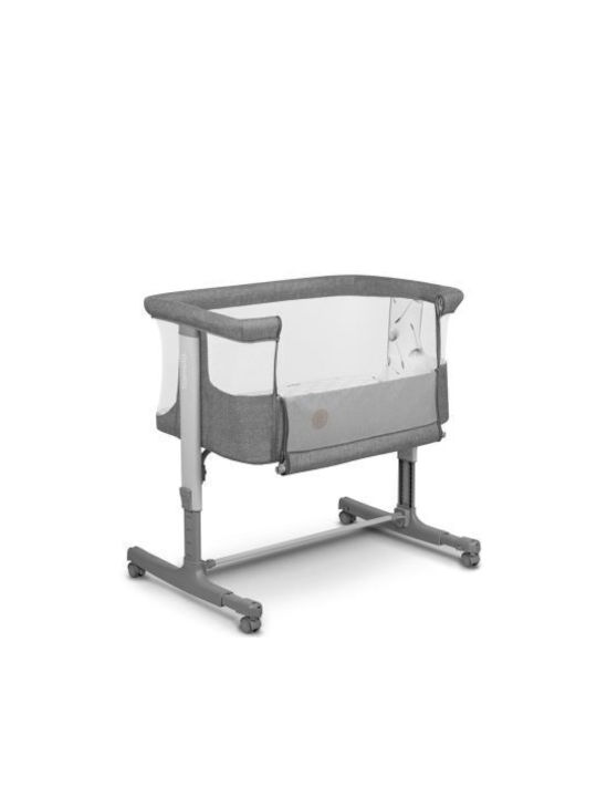 Lionelo Λίκνο Aurora με Στρώμα, Πλαϊνό Άνοιγμα και Ρόδες Gray Graphite