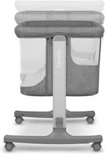 Lionelo Λίκνο Aurora με Στρώμα, Πλαϊνό Άνοιγμα και Ρόδες Gray Graphite