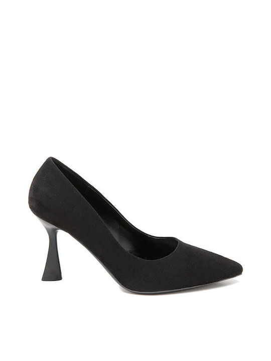 Keep Fred Suede Pointed Toe Stiletto Black High Heels