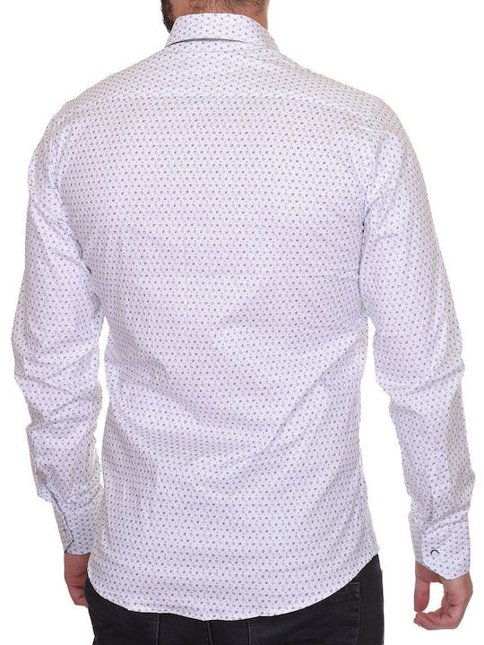 Endeson Fashion Men's Shirt Long Sleeve White