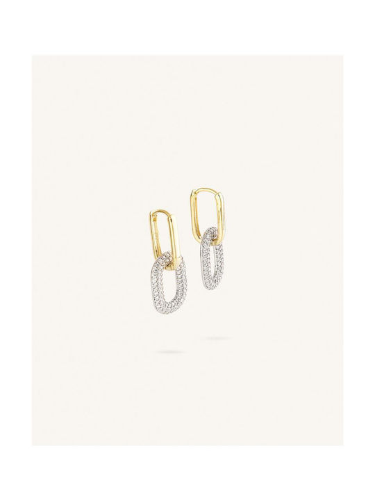 Set Earrings made of Silver Gold Plated with Stones