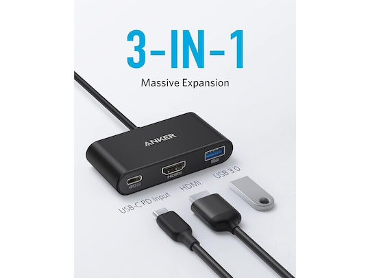 Anker PowerExpand USB-C Docking Station με HDMI 4K PD Μαύρο