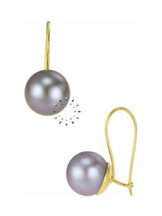 Earrings Pendants made of Gold 14K with Pearls