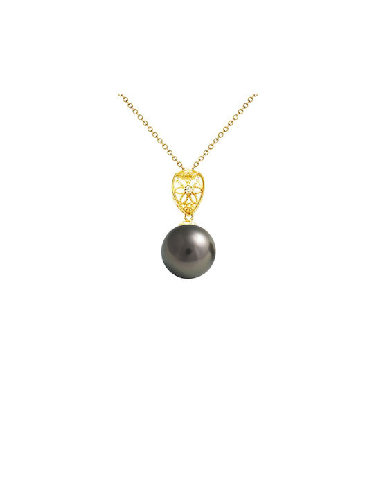 Margaritari Charm from Gold 18k with Pearls