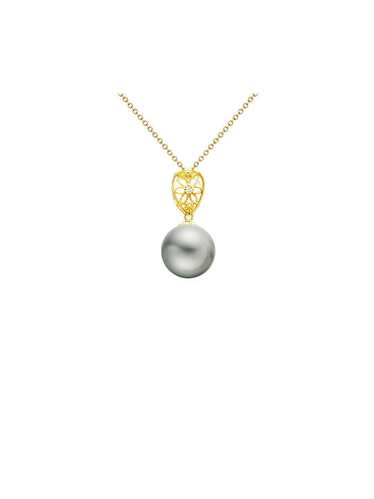 Margaritari Charm from Gold 18k with Pearls