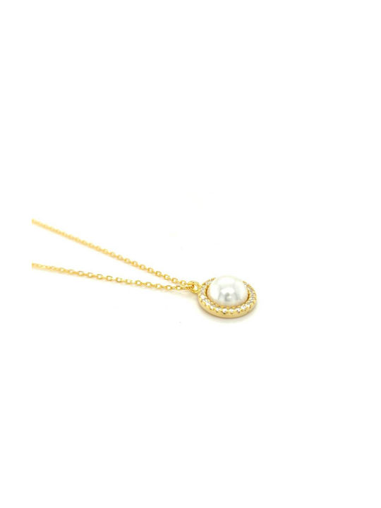 Drandakis Necklace from Gold Plated Silver with Pearls