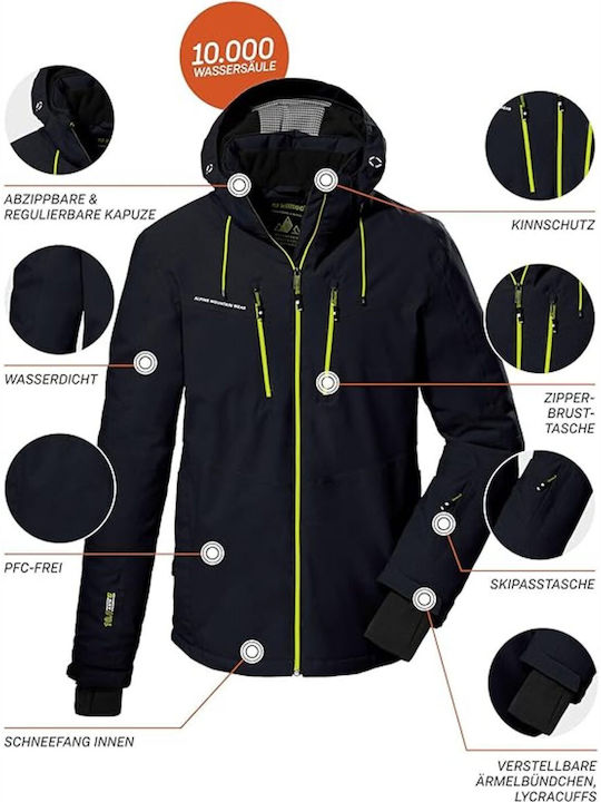 Killtec Ksw 38698-200 Männer Jacke aus für Ski & Snowboard Schwarz