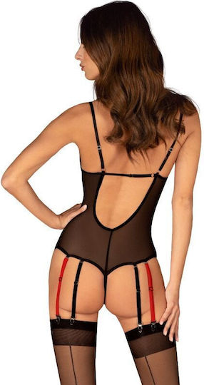 Obsessive Crotchless Teddy Sexy Κορμάκι Μαύρο