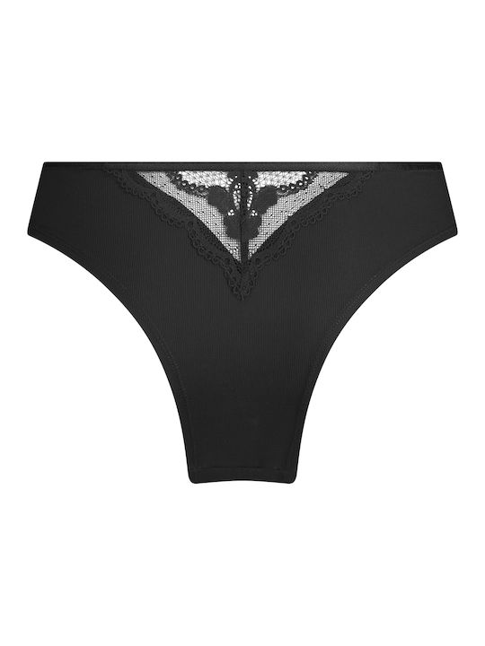 Hunkemöller Femeie Brazilia cu Dantelă Negru