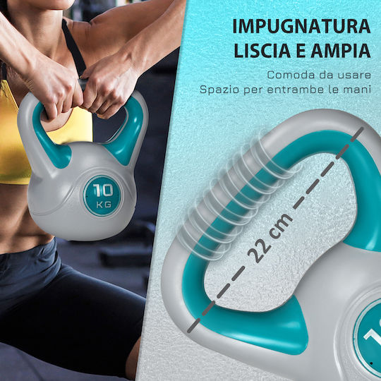 Sportnow Sportnow Kettlebell din PVC 10kg Verde