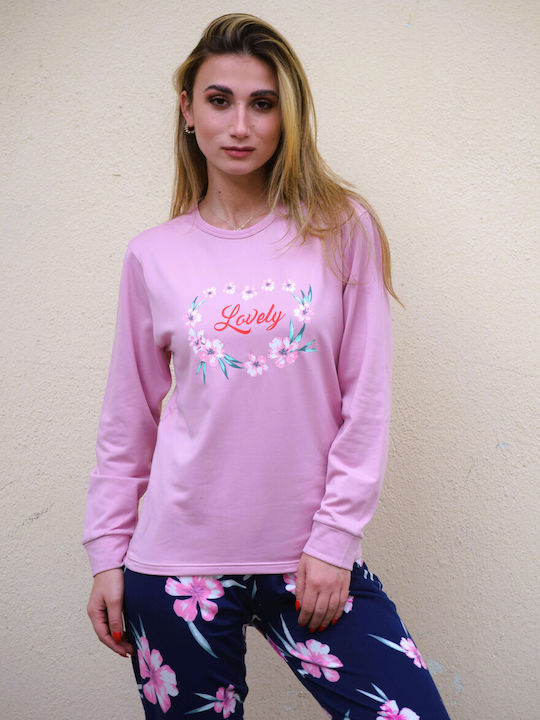 Caress De iarnă Set Pijamale pentru Femei Fleece Roz