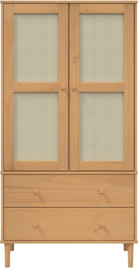 Двойна врата Гардероб с Огледало Coffee 90x55x175см