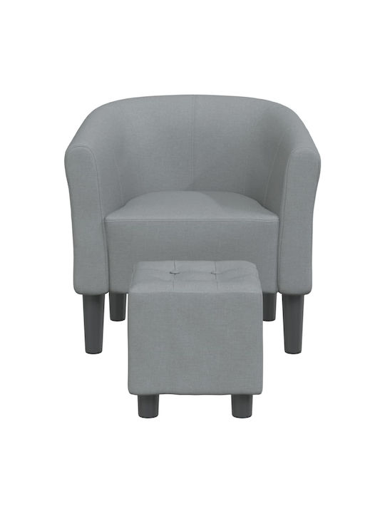Barrel Sessel mit Fußhocker Light Grey 70x56x68cm