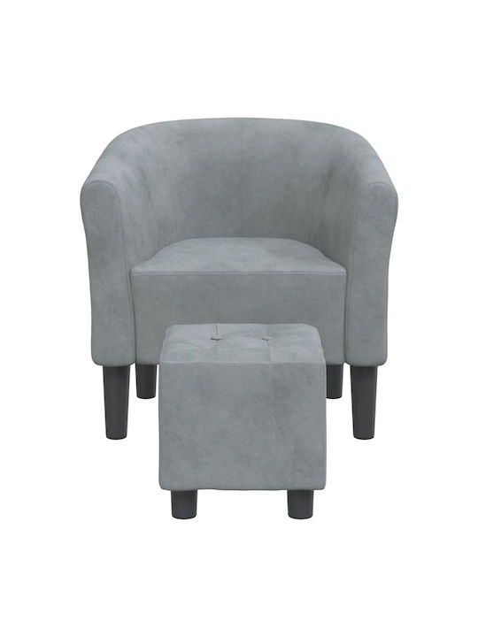 Barrel Armchair with Footstool Dark Grey 70x56x68cm