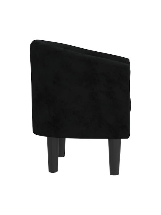 Μπάρελ Πολυθρόνα Βελούδινη Μαύρη 70x56x68cm