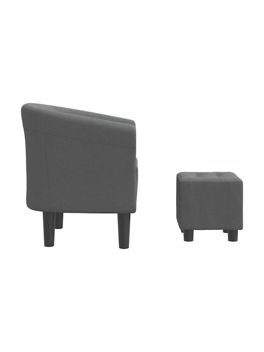 Barrel Armchair with Footstool Dark Grey 70x56x68cm