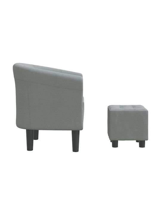 Barrel Sessel mit Fußhocker Light Grey 70x56x68cm