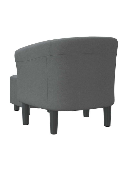 Barrel Armchair with Footstool Dark Grey 70x56x68cm