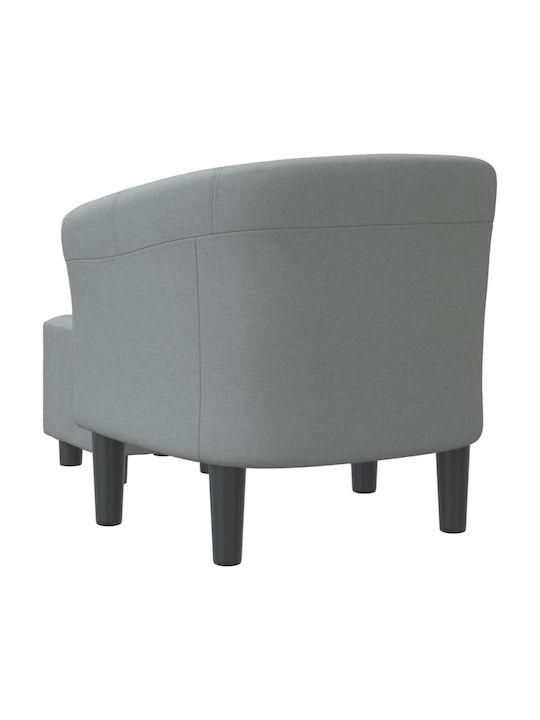 Barrel Sessel mit Fußhocker Light Grey 70x56x68cm