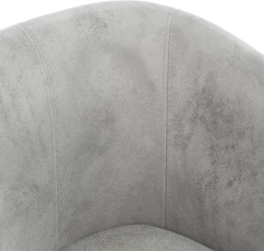 Barrel Sessel mit Fußhocker Samt Light Grey 70x56x68cm