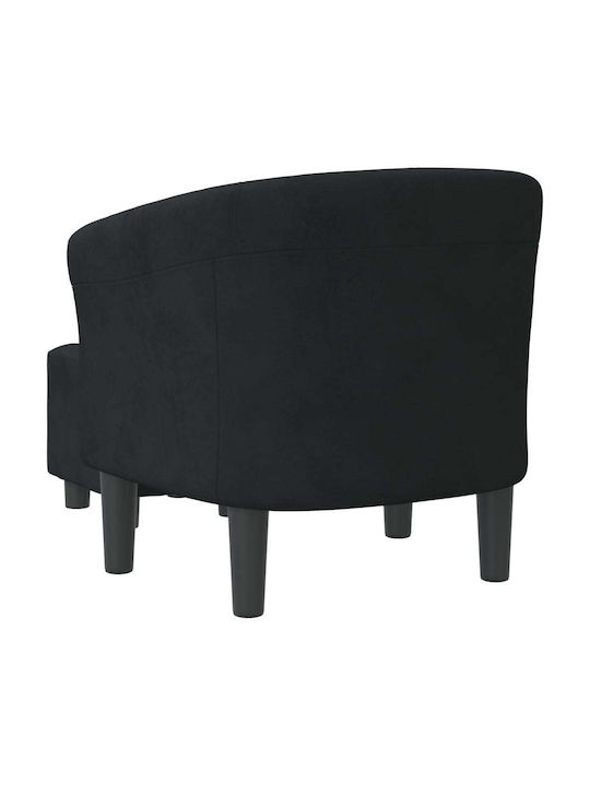 Barrel Armchair with Footstool Black 70x56x68cm