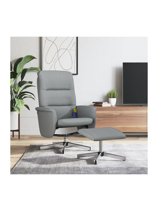 Relax Armchair Massage Swivel with Footstool Ann. Grey 49x32x36cm