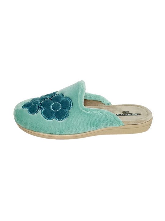 Yfantidis Winter Women's Slippers in Green color