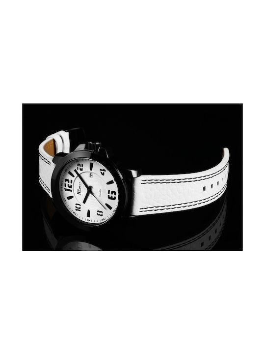 Raptor Watch Battery with White Leather Strap