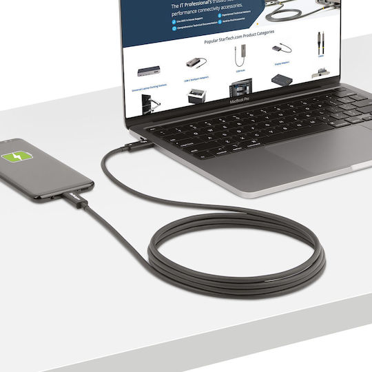 StarTech Thunderbolt 4 Cable 100W Ασημί 2m (A40G2MB)