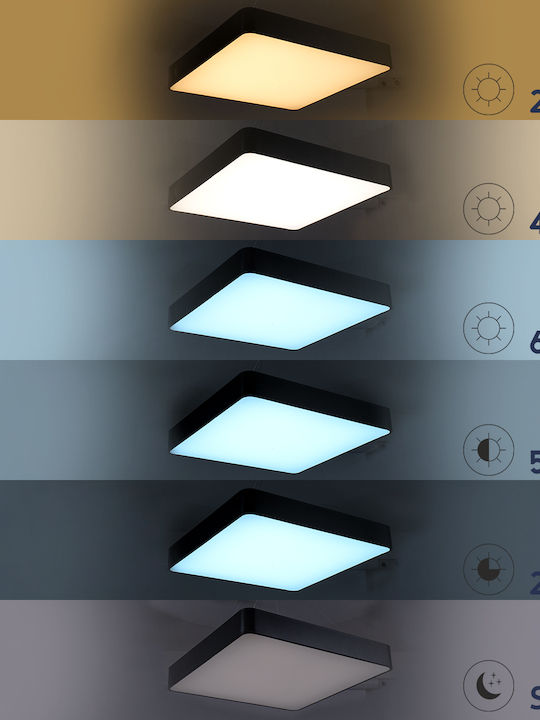 GloboStar Τετράγωνο Εξωτερικό LED Panel 75W με Θερμό Λευκό Φως 60x60εκ.