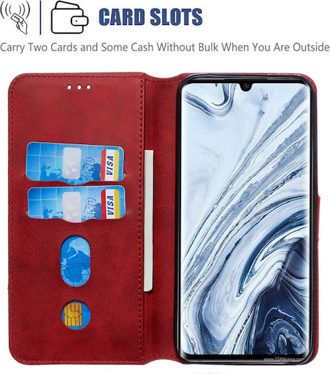 Cc9 Pro Classic Calf Texture Horizontal Buchen Sie Synthetisches Leder Rot (Xiaomi Mi Note 10 / Mi Note 10 Pro)