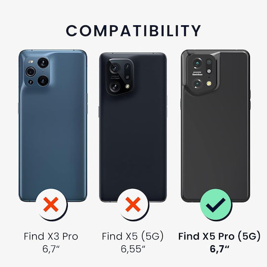 KWmobile Soft Slim Flexible Rubber Umschlag Rückseite Silikon 1.3mm Schwarz (Oppo Find X5 Pro)