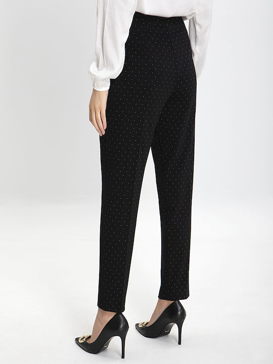 Luisa Viola Women's Fabric Trousers in Skinny Fit Black