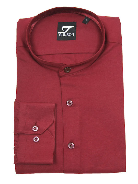 Gunson Men's Shirt Long Sleeve Burgundy