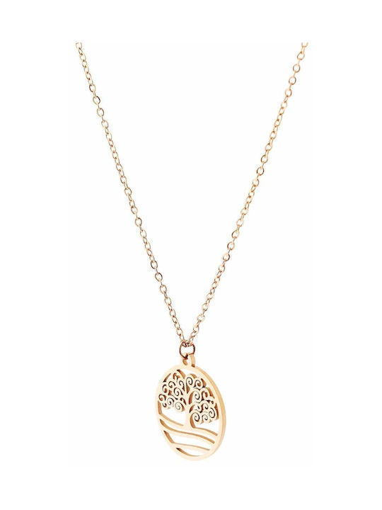 Akzent Necklace Tree from Pink Gold Plated Steel