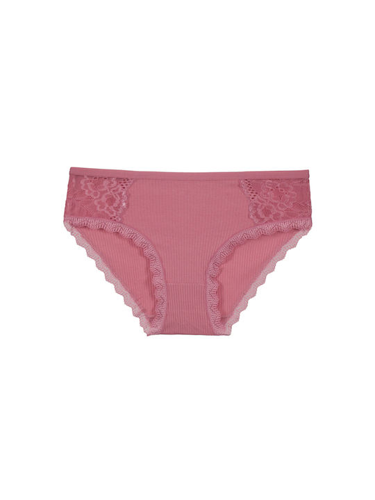 Ψηλόμεσα Γυναικεία Slip MultiPack με Δαντέλα Multicolour