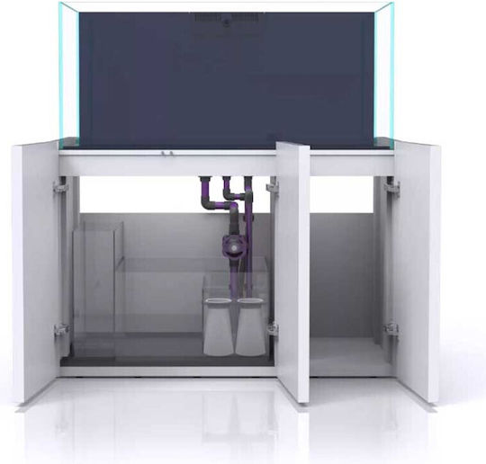Nyos Fish Aquarium Capacity 378lt with 125x55x55cm White